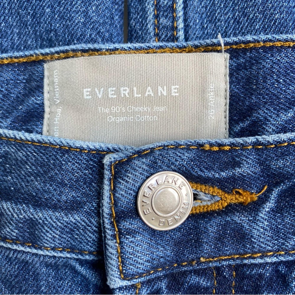 Everlane The '90s Cheeky Jean In Deep Atlantic Wash Size 26 Ankle - Picture 14 of 15